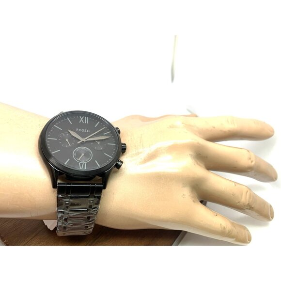 Fossil Men's Watch BQ2365 Fenmore Quartz Black Dial Stainless Steel 44mm - Picture 5 of 14